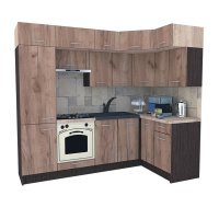 Bucatarie de Colt BIG GENA NEW ST. 140-250, Wenge / Decor K004